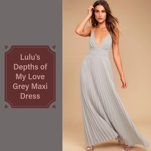 Lulu's Depths of My Love Grey Maxi Dress